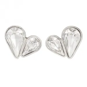 Sterling Silver Heart Clear Crystal Earrings E6136C