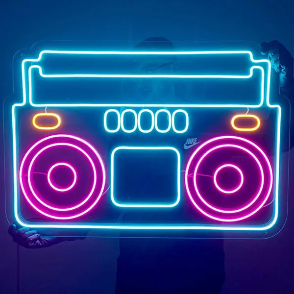 Tape Recorder Neon Sign