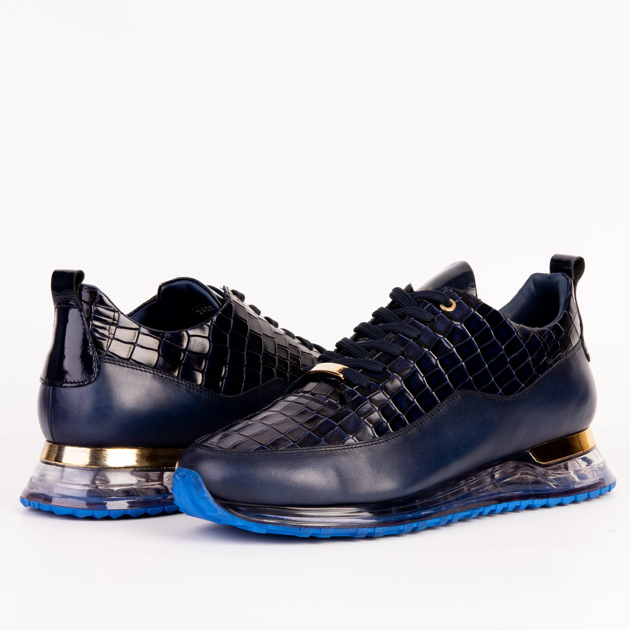 The Marseille Navy Blue Leather Men Sneaker