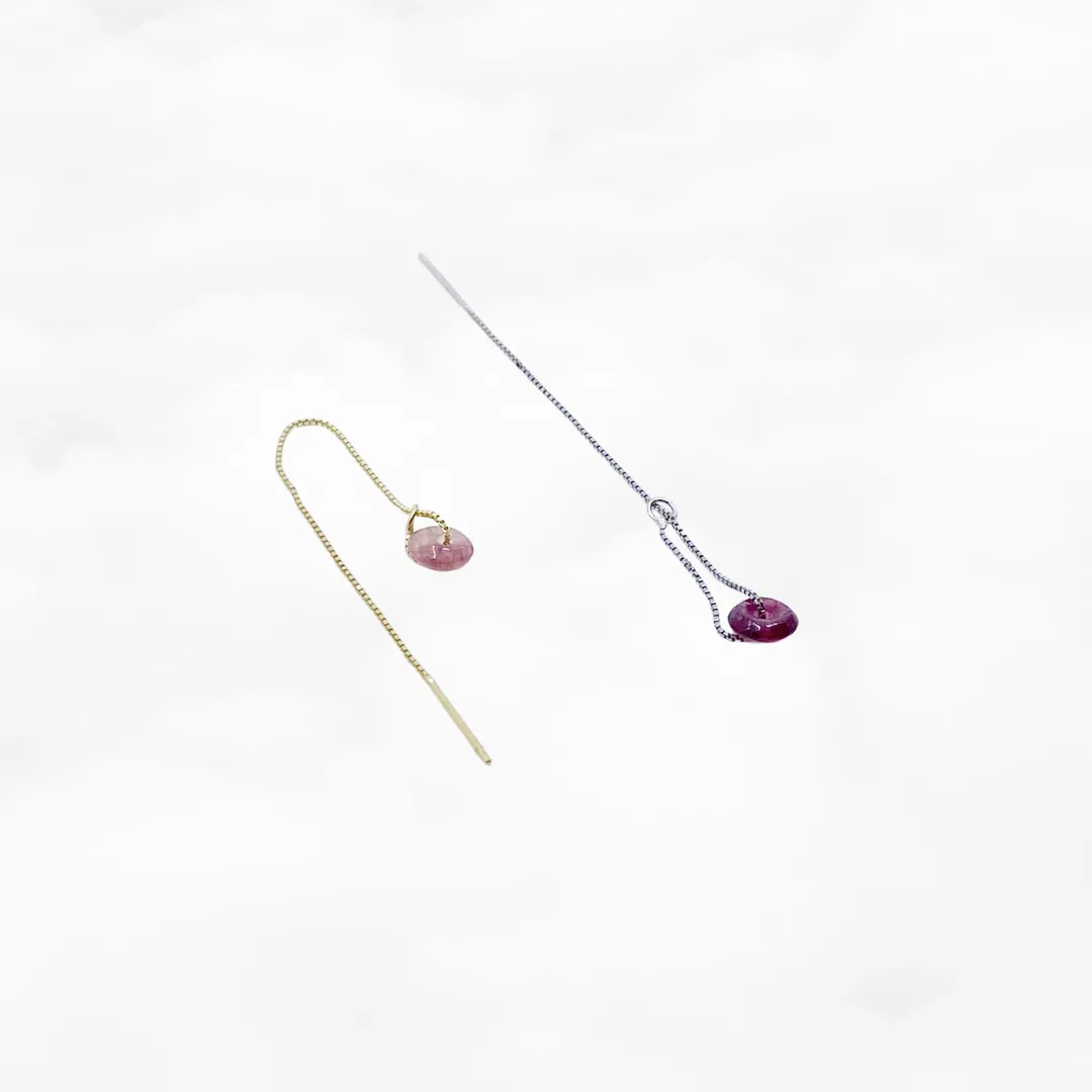 Tourmaline Gemstone Thread Earrings