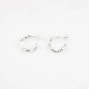 Wavey Dazes Hoops - Silver