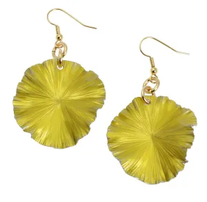 Yellow Anodized Aluminum Lily Pad Earrings - Medium