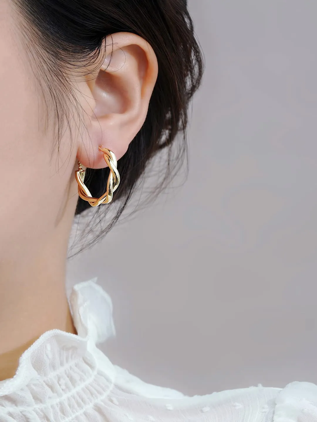 Yellow Chimes Earrings for Women and Girls Fashion Golden Hoop Earrings | Combo of 2 Pairs Gold Toned Twisted Hoops Earrings | Birthday Gift for Girls & Women Anniversary Gift for Wife